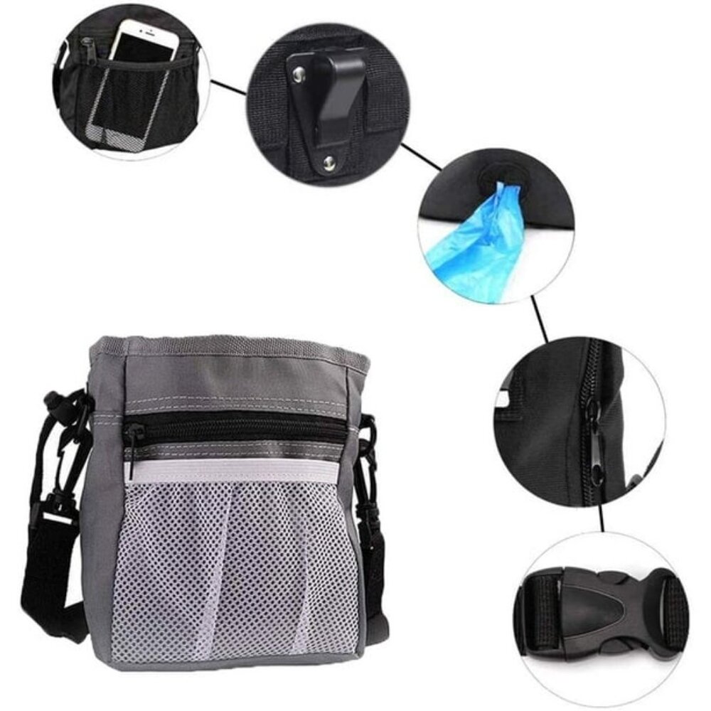 Gray Dog Training Pouch with Mesh Pocket